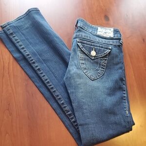 True Religion Dark Blue Boot Cut Jeans Size 28